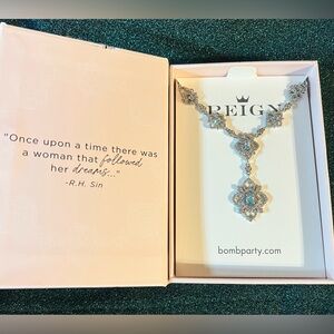 Bomb Party Reign “A Royal Statement” Necklace Aqua CZ NWT RBP7685